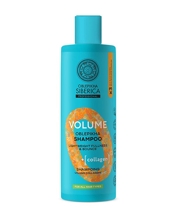 Natura Siberica Oblepikha Ο Professional Σαμπουάν Ενίσχυσης Όγκου με 3x Ιπποφαές & Κολλαγόνο για Όλους τους Τύπους Μαλλιών 400ml