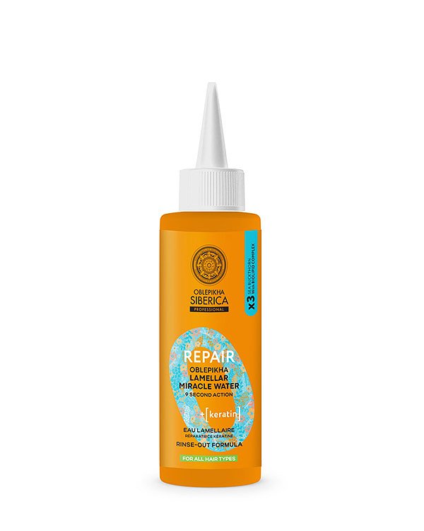 Natura Siberica Oblepikha Ο Professional Lamellar Miracle Water Αναδόμησης με 3x Ιπποφαές & Κερατίνη για Glass Hair Effect 200ml