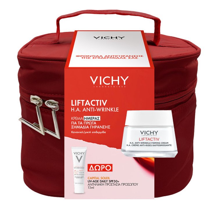 Vichy Promo Liftactiv H.A. Anti-Wrinkle – Κρέμα Ημέρας Για Τα Πρώτα Σημάδια Γήρανσης 50ml & ΔΩΡΟ Capital Soleil Αντηλιακή Προστασία Προσώπου Spf50+ 15ml & Νεσεσέρ
