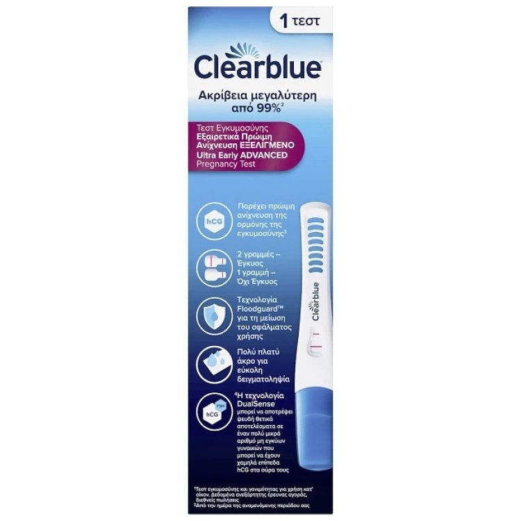 Clearblue Τεστ Εγκυμοσύνης για Εξαιρετικά Πρώιμη Ανίχνευση, 1τεμ