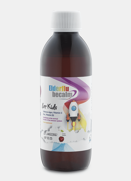 BeCalm Elderflu Kids Σιρόπι για Προστασία από Ιούς Γρίπης & Κρυολογήματος 250ml