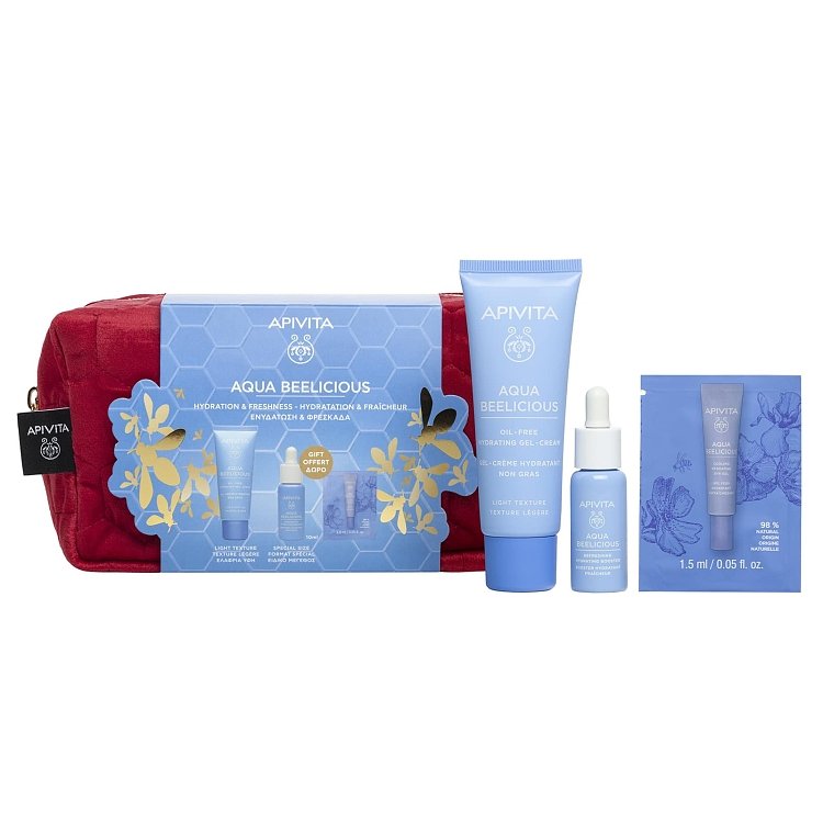 Apivita Promo AQUA BEELICIOUS Oil-Free Κρέμα- Gel Ενυδάτωσης Ελαφριάς Υφής και ΔΩΡΟ Booster Αναζωογόνησης και Ενυδάτωσης 10ml & Δροσιστικό Gel Ενυδάτωσης Για Τα Μάτια 1.5ml