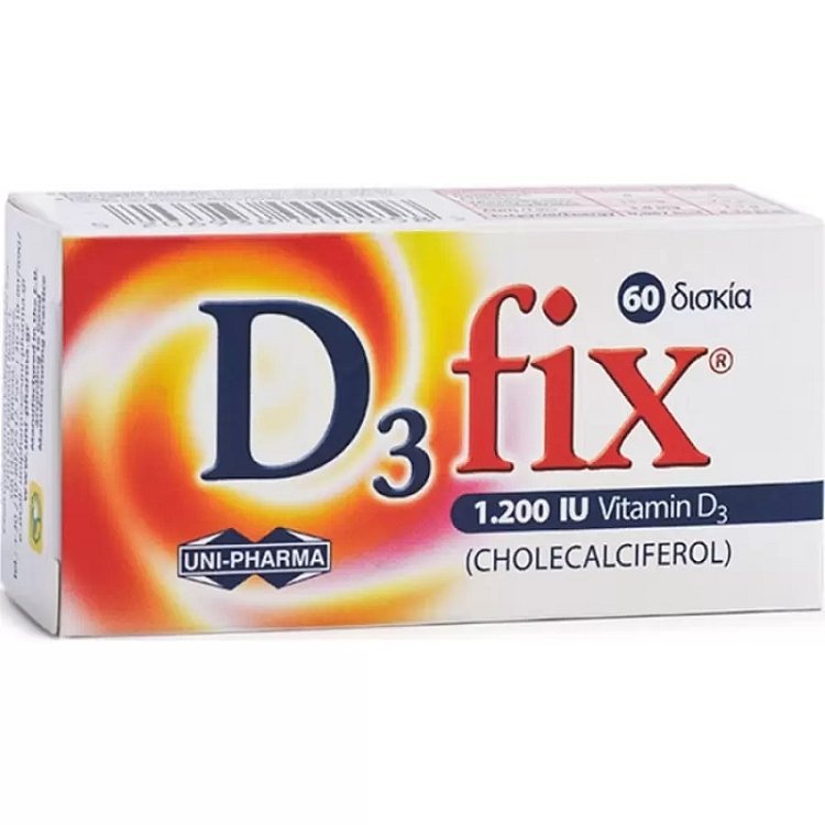 Uni-pharma D3 Fix Extra 1200 IU 60tab, Βιταμίνη για οστά & αρθρώσεις