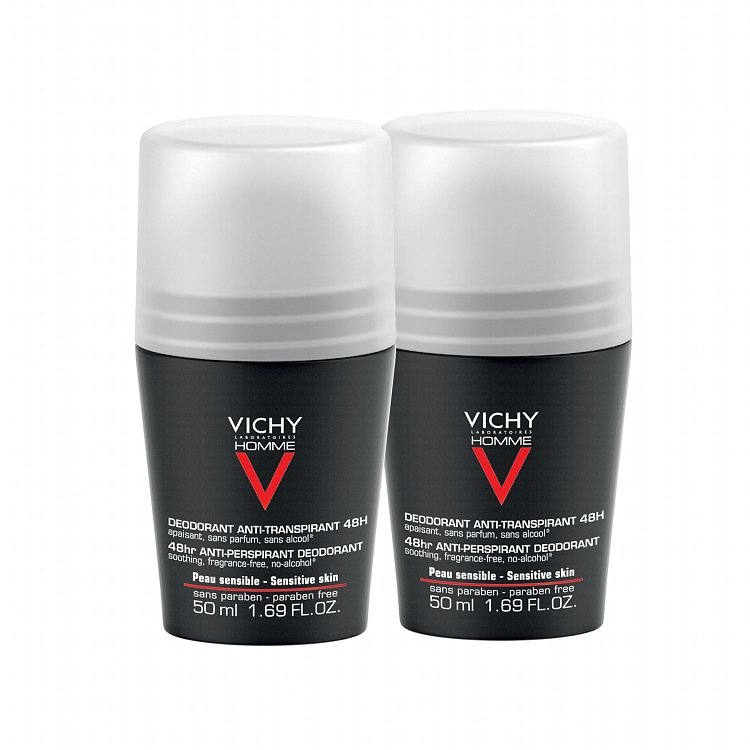 Vichy Homme Ανδρικό Αποσμητικό κατά του Ιδρώτα 48h (1+1) 2x50ml