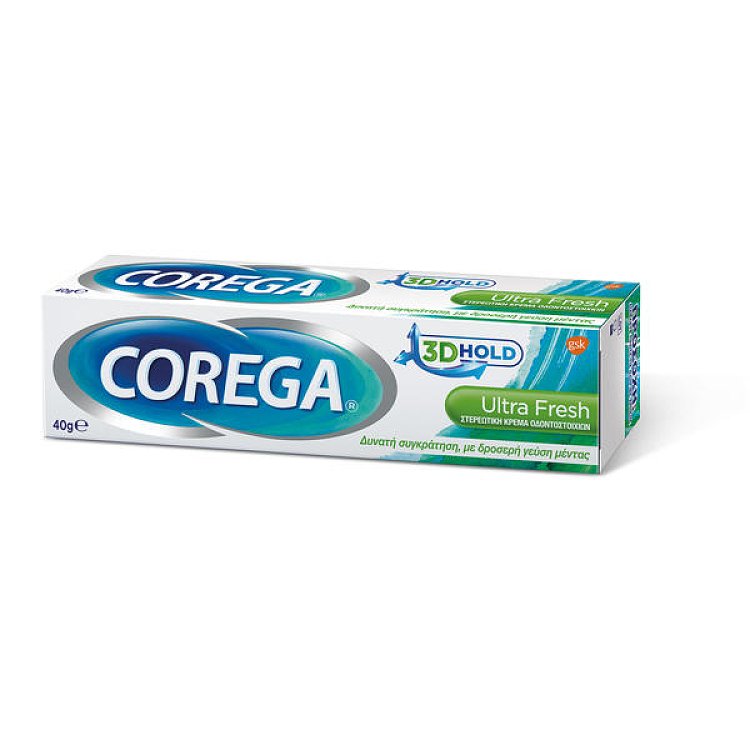 Corega 3D Hold Ultra Fresh Στερεωτική Κρέμα Οδοντοστοιχιών με Γεύση Μέντας 40g