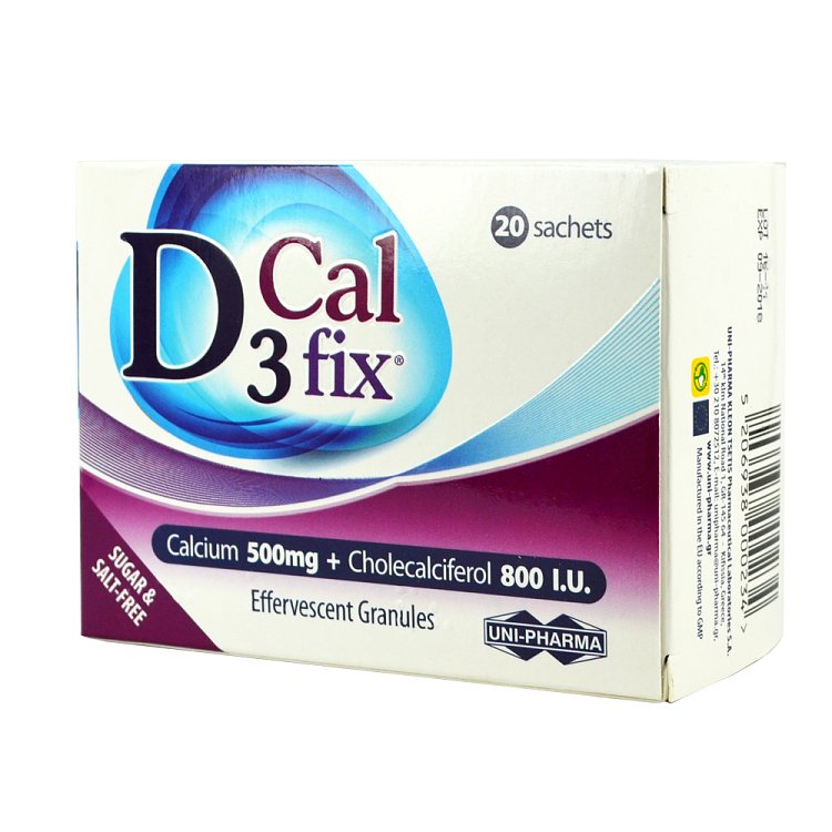 Uni-Pharma D3 Cal Fix Calcium 500mg + Cholecalciferol 800I.U. 20φακελάκια