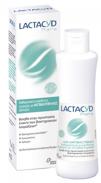 Lactacyd Pharma with Antibacterials Καθαριστικό της Ευαίσθητης Περιοχής με Αντιβακτηριακά 250ml