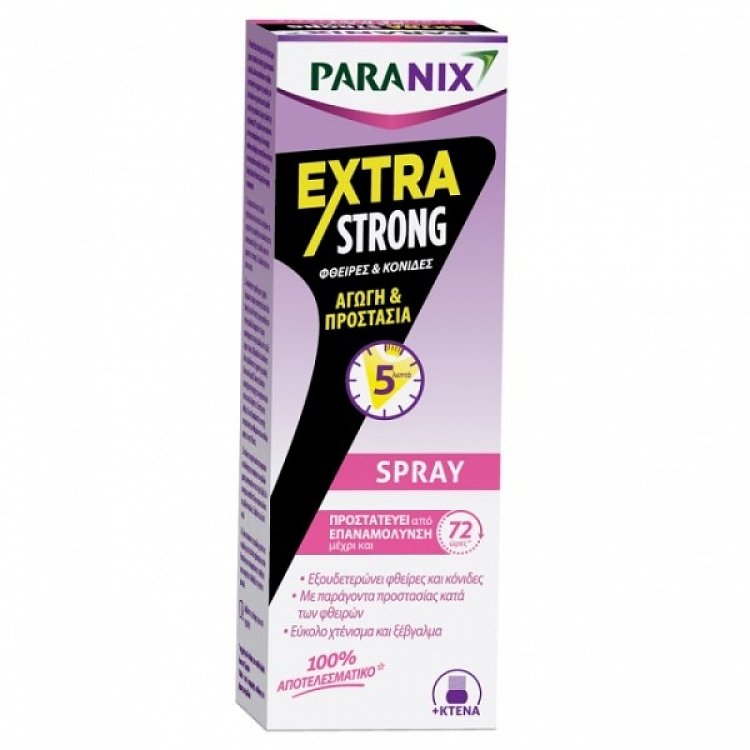 Paranix Extra Strong Spray Αγωγής & Προστασίας κατά των Φθειρών + Κτένα 100ml