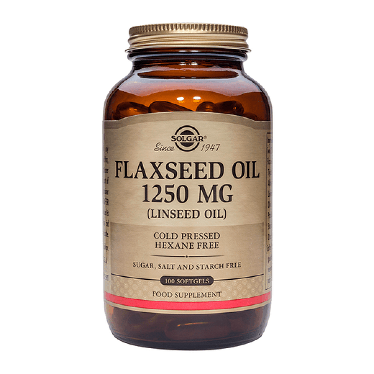 Solgar Flaxseed Oil 1250mg (Linseed oil) Cold Pressed 100softgels