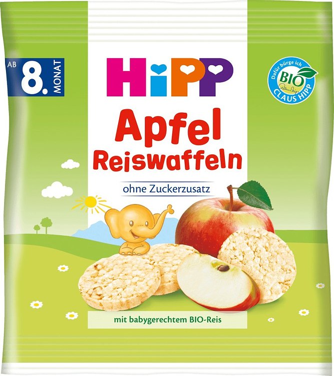 Hipp Παιδικό Ρυζογκοφρετάκι Μήλο 30g