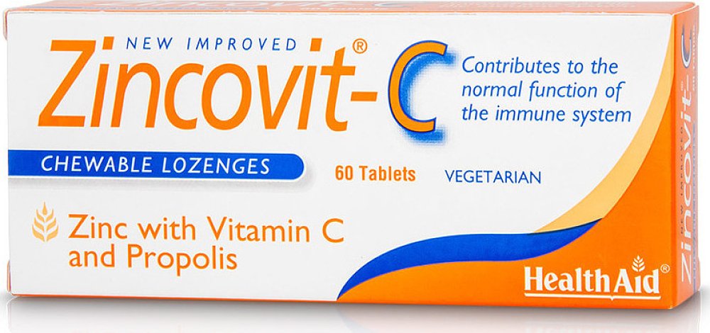 Health Aid Zincovit - C Zinc Vitamin C & Propolis 60 μασώμενες ταμπλέτες