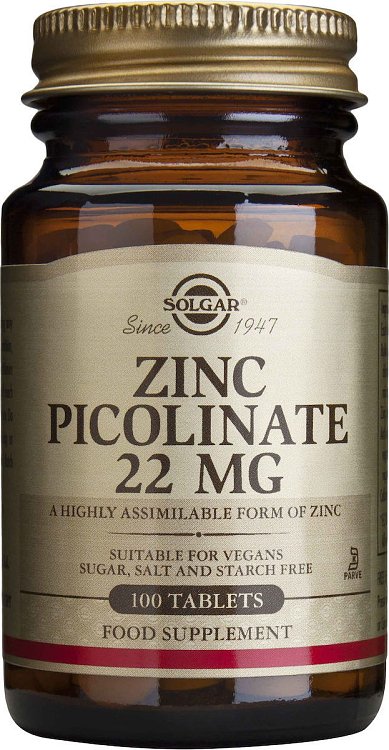 Solgar Zinc Picolinate 22mg 100tabs