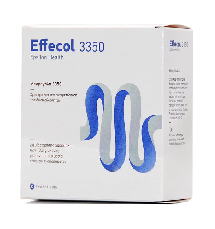Epsilon Health Effecol 3350 (Μακρογόλη 3350) για Δυσκοιλιότητα (24 Φακελίσκοι x 13,3g)