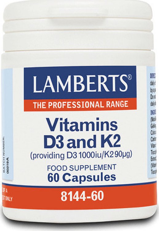 Lamberts Vitamins D3 1000iu & K2 90μg 60caps