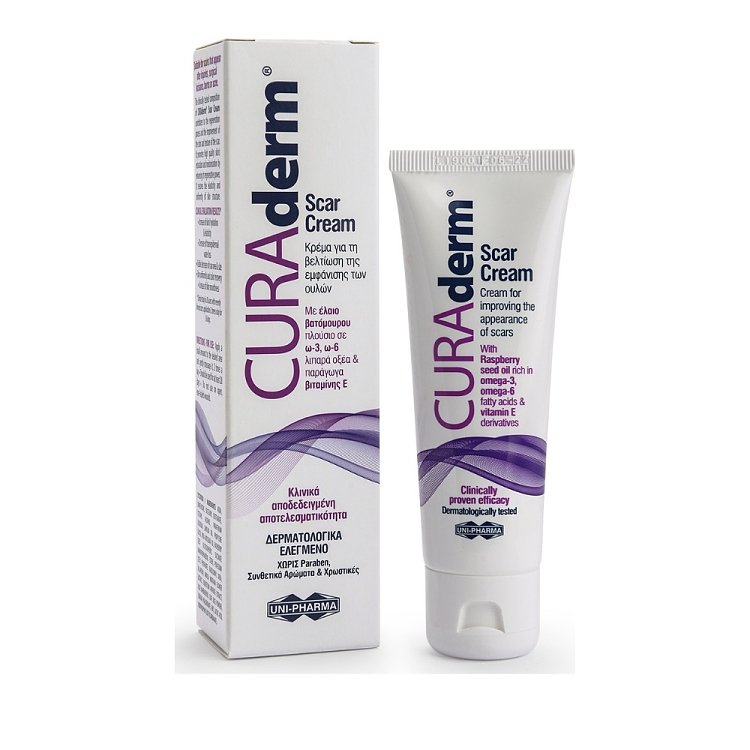 Uni-Pharma CURAderm Scar Cream για την Βελτίωση των Ουλών 50ml