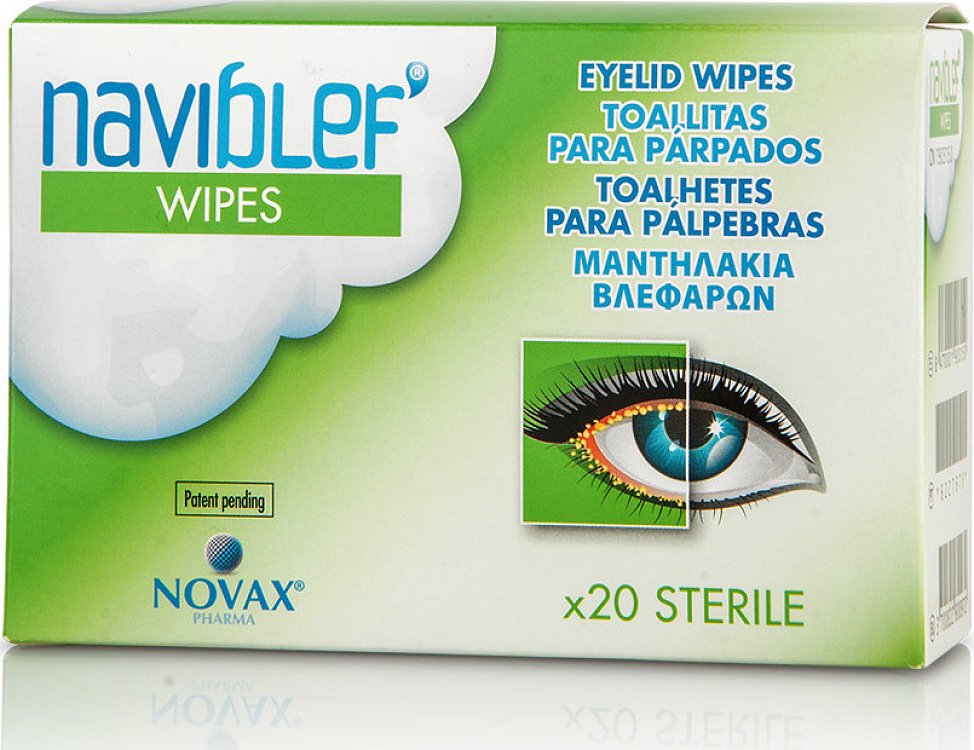 Novax Pharma Naviblef Wipes Μαντηλάκια Βλεφάρων 20τμχ
