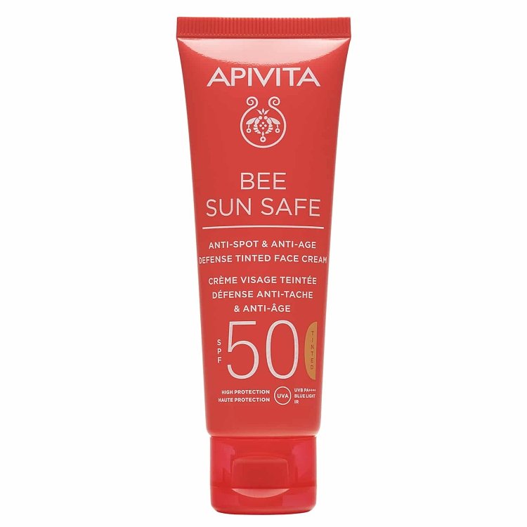 Apivita Bee Sun Safe Κρέμα Προσώπου SPF50 κατά των Πανάδων & των Ρυτίδων με Χρώμα 50ml