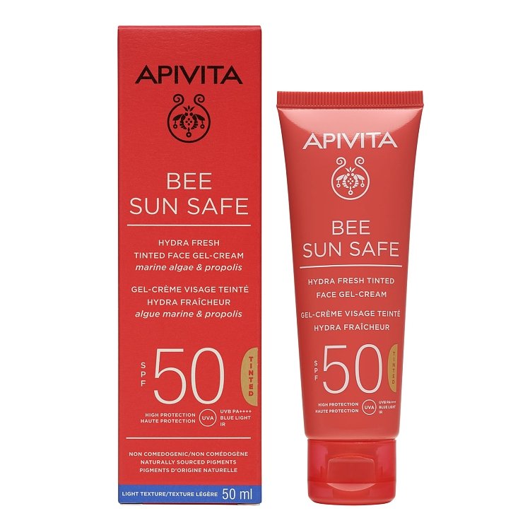 Apivita Bee Sun Safe Ενυδατική Κρέμα-Gel Προσώπου SPF50 με Χρώμα 50ml