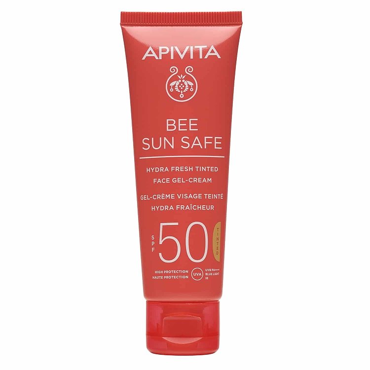 Apivita Bee Sun Safe Ενυδατική Κρέμα-Gel Προσώπου SPF50 με Χρώμα 50ml