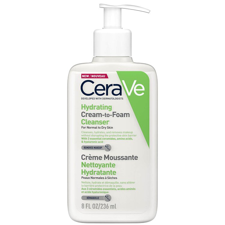 CeraVe Hydrating Cream-to-Foam Cleanser Αφρώδης Κρέμα Καθαρισμού 236ml