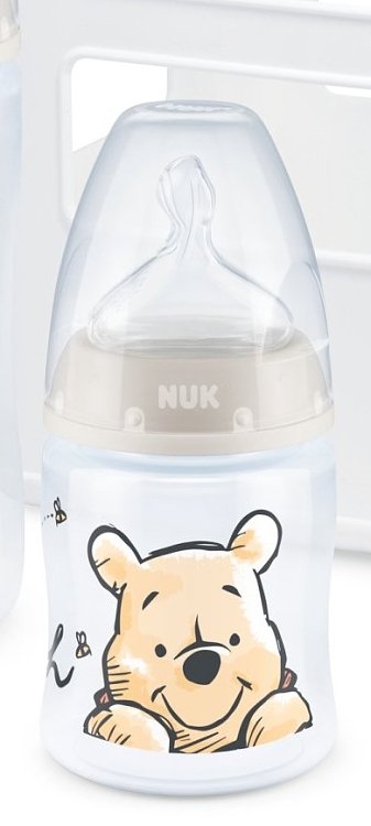 Nuk First Choice+ Disney Winnie the Pooh Μπιμπερό Πολυπροπυλενίου (PP) με Θηλή Σιλικόνης 0-6m & Δείκτη Ελέγχου Θερμοκρασίας 150ml