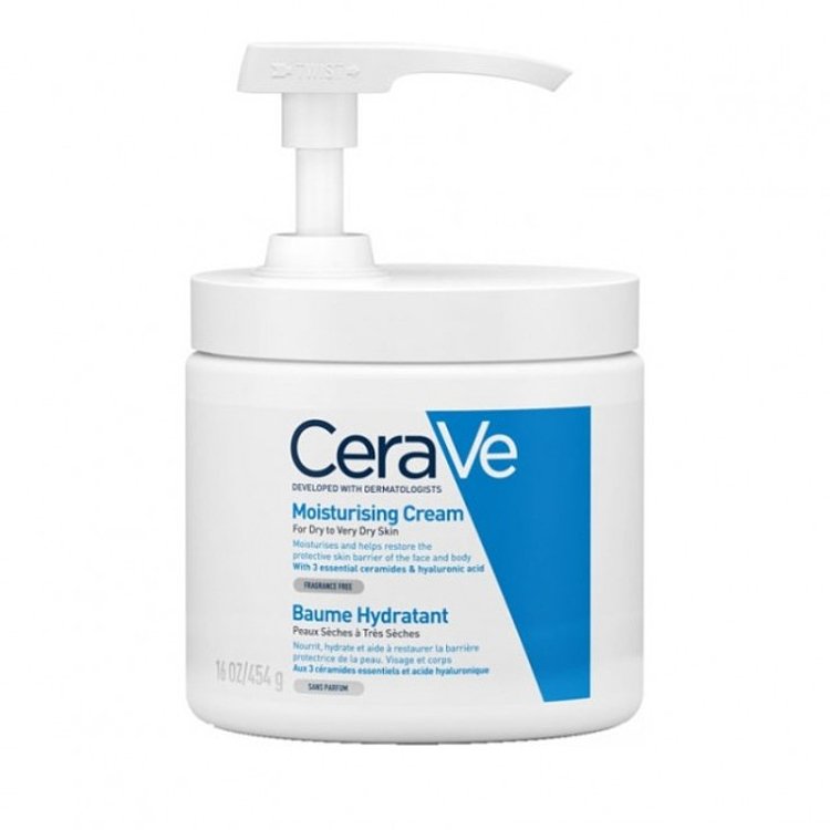 CeraVe Moisturising Cream Ενυδατική Κρέμα για Ξηρό έως Πολύ Ξηρό Δέρμα 454g με Αντλία