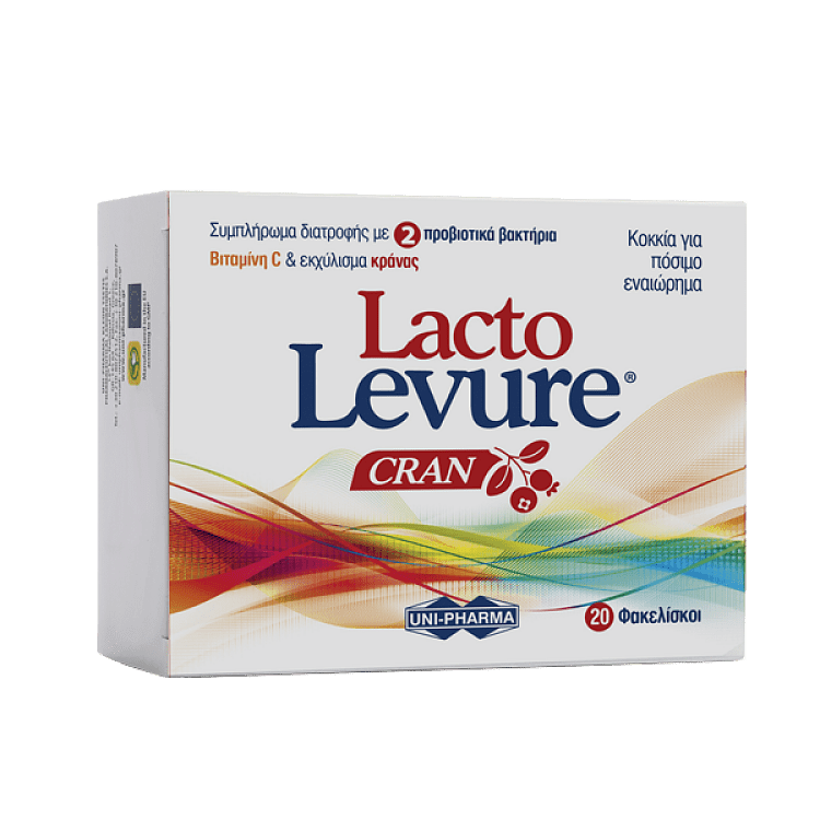 Uni-Pharma Lacto Levure CRAN με Βιταμίνη C & Εκχύλισμα Κράνας 20φακελίσκοι