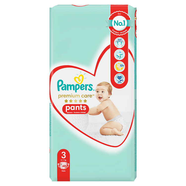 Pampers Premium Care Pants Πάνες-Βρακάκι Νο3 6-11Kg 48τμχ