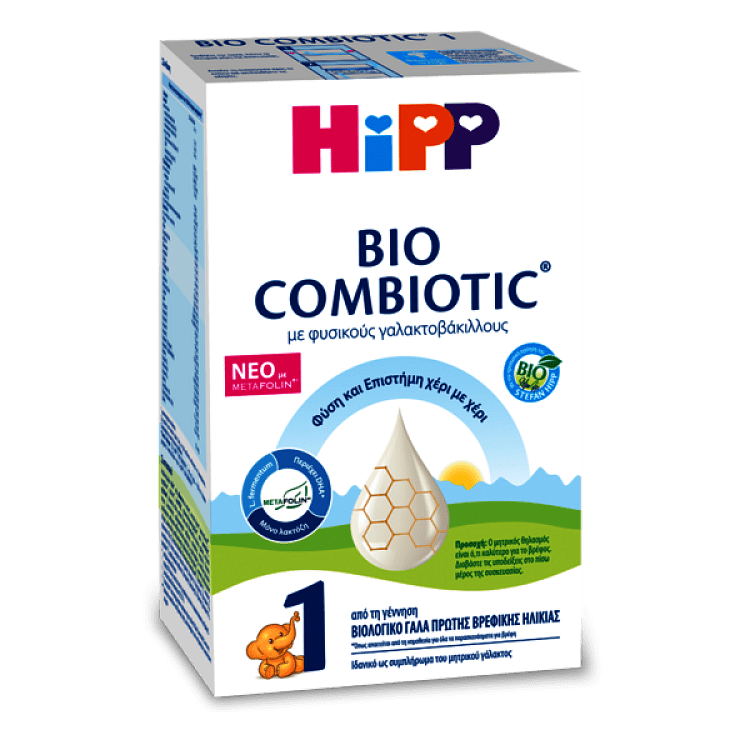 Hipp Bio Combiotic 1 Βιολογικό Γάλα από την Γέννηση με Metafolin - Νέα Φόρμουλα 600g