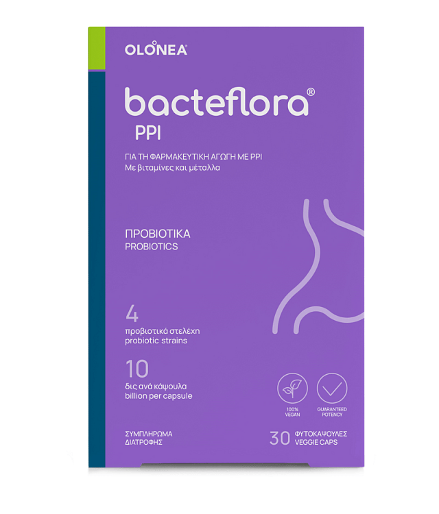 Olonea BacteFlora PPI Προβιοτικά με Βιταμίνες & Μέταλλα 30veg.caps