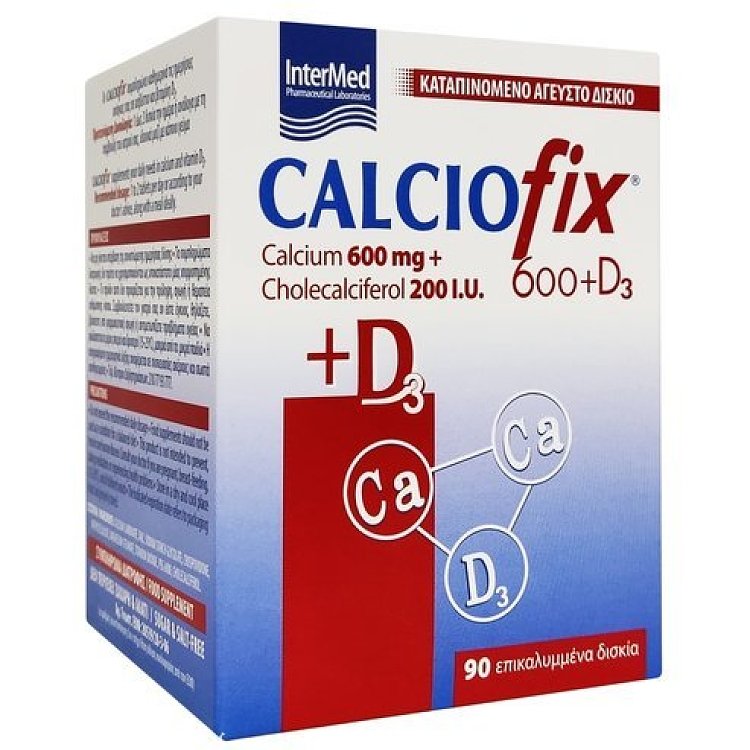 Intermed Calciofix 600+D3 Συμπλήρωμα Ασβεστίου με Βιταμίνη D3 90tabs