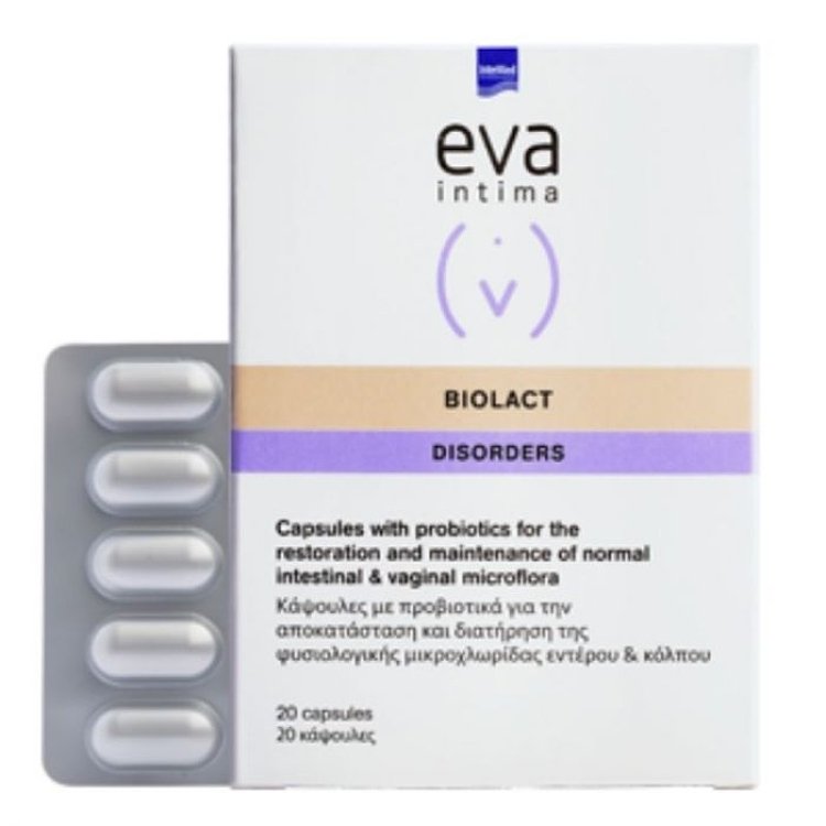 Eva Intima Biolact Προβιοτικά για την Εντερική & Κολπική Χλωρίδα 20caps