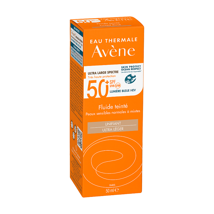 Avene Fluide SPF50+ με Χρώμα Αντηλιακή Προσώπου για Κανονικό/Μικτό Ευαίσθητο Δέρμα 50ml