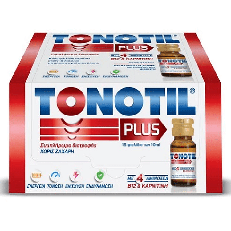 Tonotil Plus με 4 Αμινοξέα, Β12 & Καρνιτίνη 15φιαλίδια των 10ml