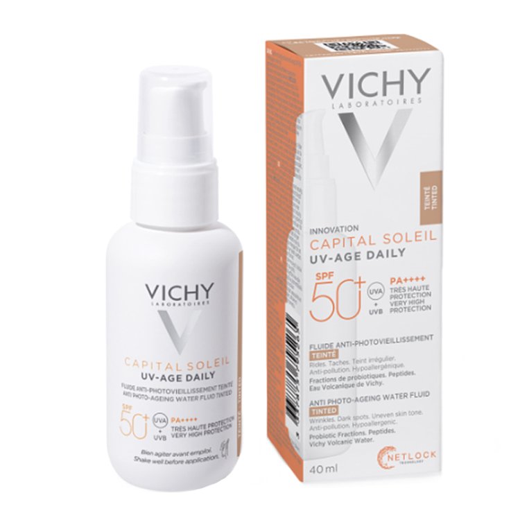 Vichy Capital Soleil UV-Age Daily SPF50+ Λεπτόρρευστο Αντηλιακό με Χρώμα κατά της Φωτογήρανσης 40ml