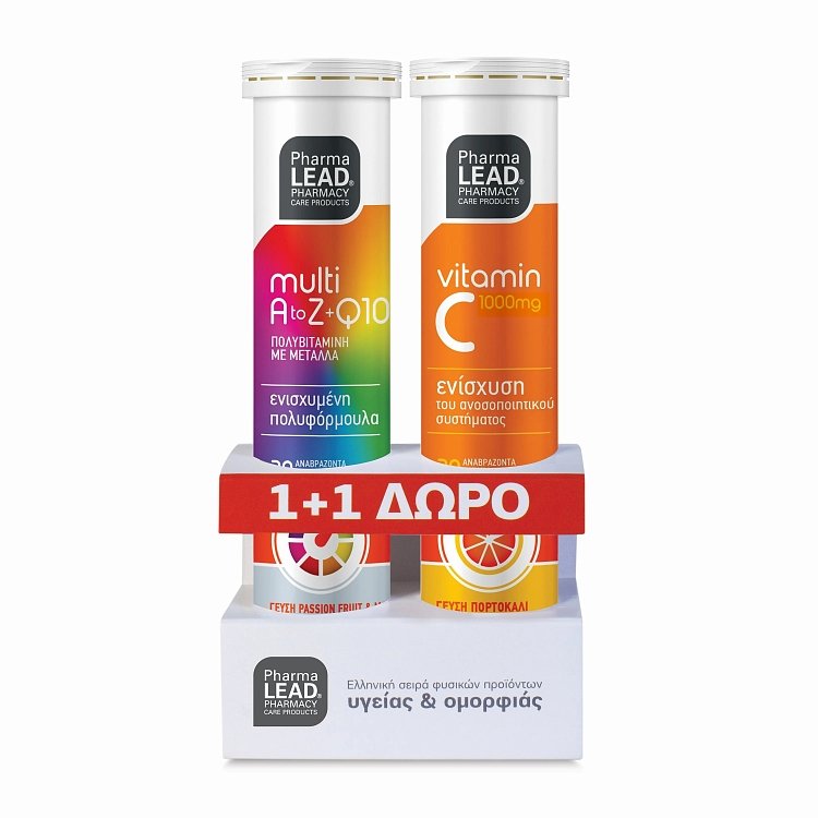 PharmaLead Multi A-Z + Q10 Πολυβιταμίνη με Μέταλλα 20αναβρ.δισκία & Δώρο Vitamin C 1000mg 20αναβρ.δισκία