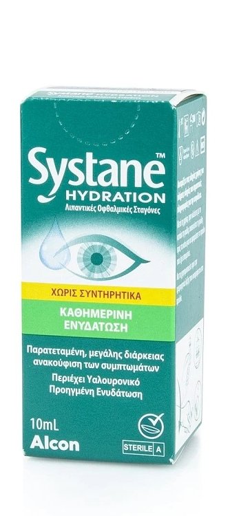 Alcon Systane Hydration Χωρίς Συντηρητικά - Λιπαντικές Οφθαλμικές Σταγόνες 10ml