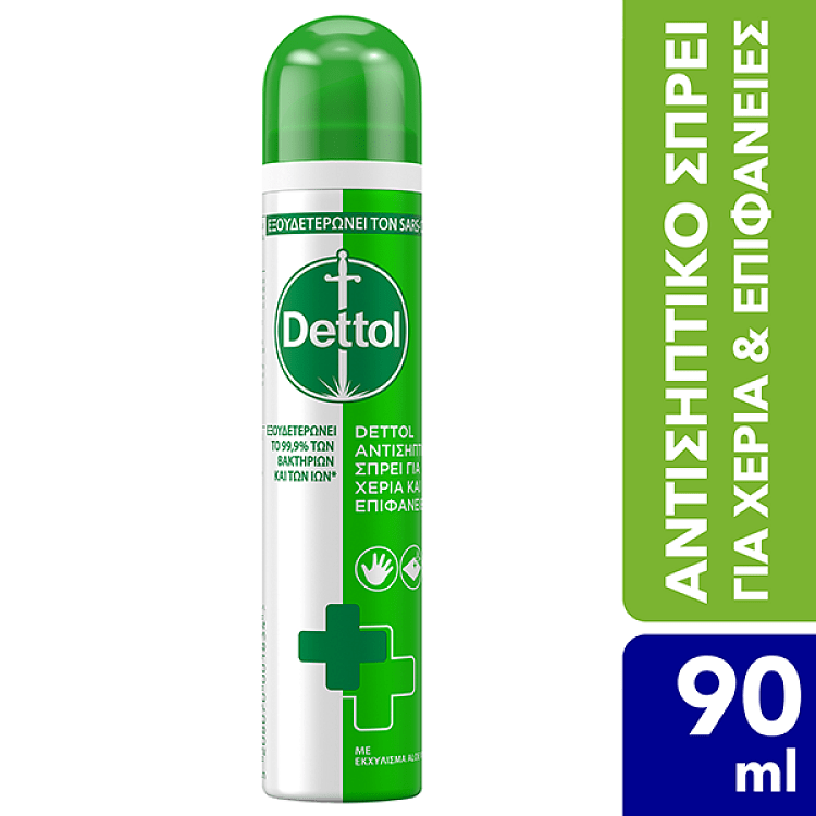 Dettol Αντισηπτικό Σπρέι για Χέρια & Επιφάνειες 90ml