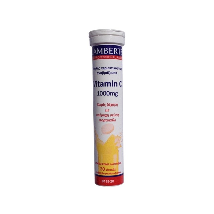 Lamberts Vitamin C 1000mg Γεύση Πορτοκάλι 20αναβρ.δισκία