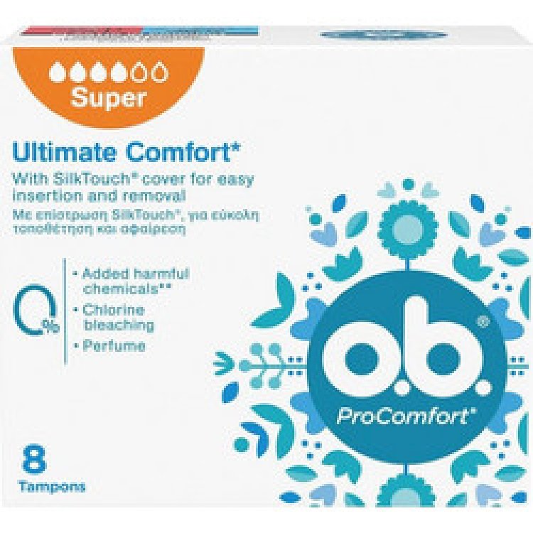 O.B. ProComfort Super 8 Tampons