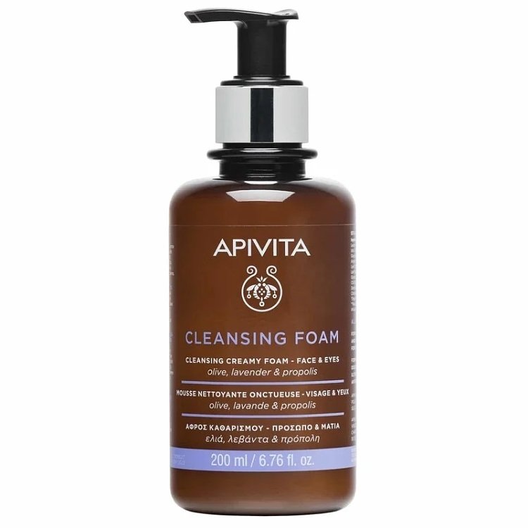 Apivita Cleansing Foam Αφρός Καθαρισμού για Πρόσωπο & Μάτια με Ελιά & Λεβάντα 200ml