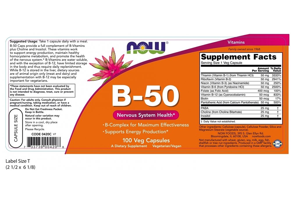 Now Foods B-50 100veg.caps