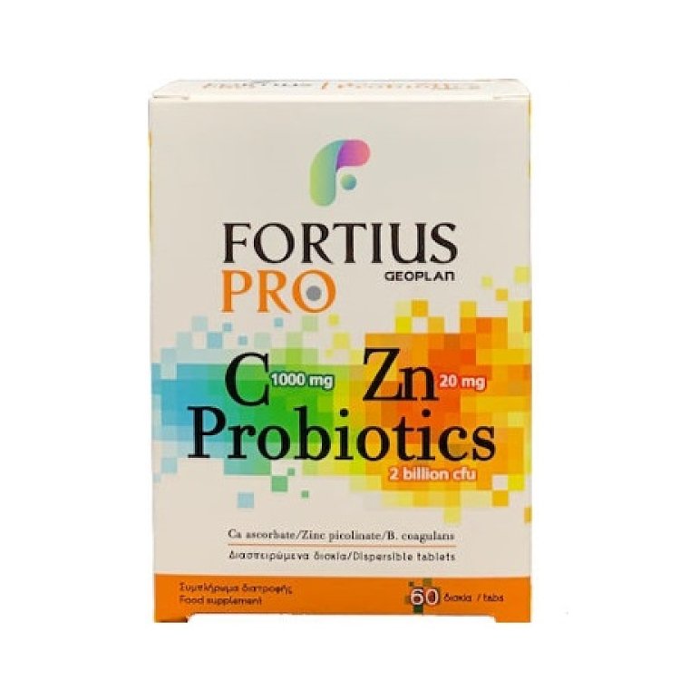 Geoplan Fortius Pro Vitamin C 1000mg + Zinc 20mg + Probiotics 60διασπειρόμενα δισκία