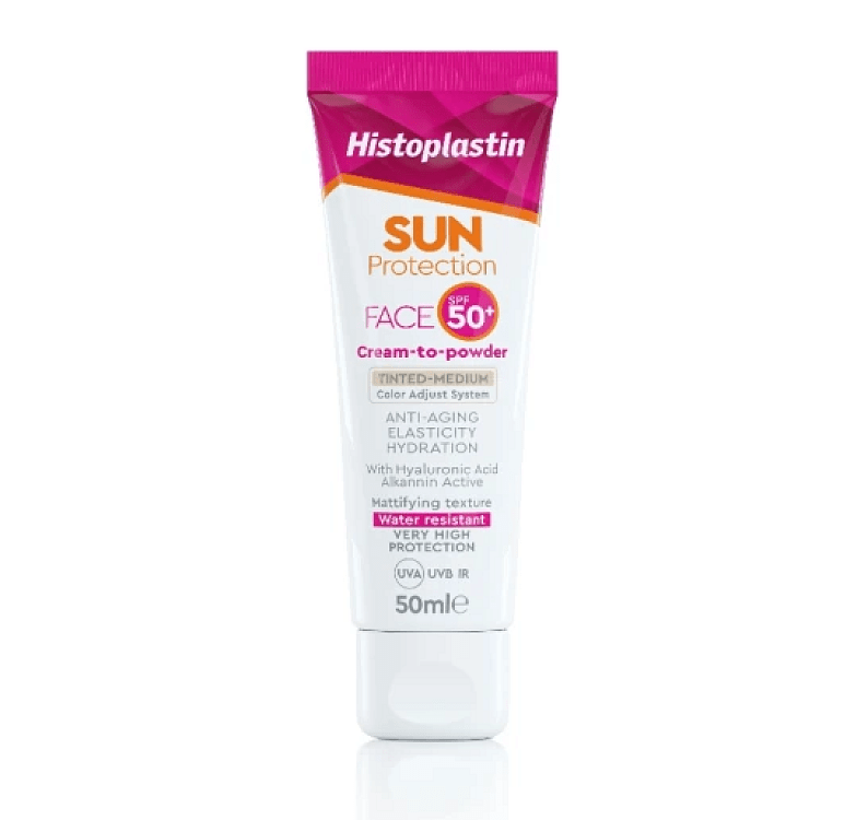 Histoplastin Sun Face Anti Aging Cream to Powder SPF50 Medium Tinted