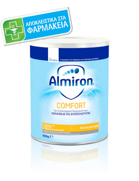 Nutricia Almiron Comfort Ειδικό Γάλα για την Διατροφική Διαχείριση των Κολικών & της Δυσκοιλιότητας 400gr