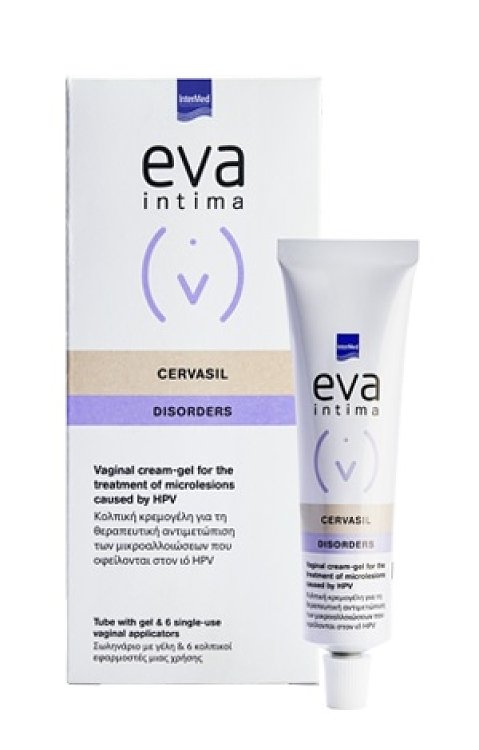 Eva Intima Cervasil Κολπική Kρέμα-gel για την Aντιμετώπιση Aλλοιώσεων από τον Ιό του HPV Σωληνάριο 30ml + 6εφαμοστές