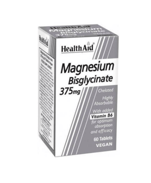 Health Aid Magnesium Bisglycinate 375mg Vegan 60tabs