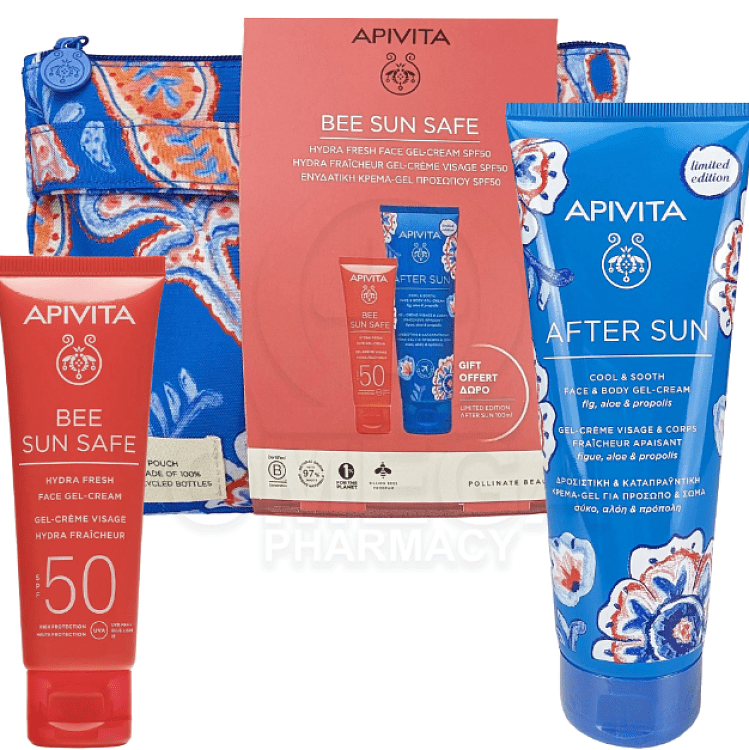 Apivita Promo Bee Sun Safe Promo Hydra Fresh Face Gel-Cream SPF50  50ml & Δώρο After Sun Face - Body Gel Cream 100ml Σε Πρακτικό Νεσεσέρ