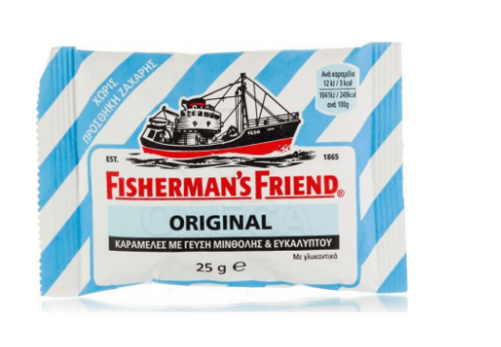 Fisherman's Friend Original Καραμέλες Χωρίς Προσθήκη Ζάχαρης με Γεύση Μινθόλης & Ευκαλύπτου 25g