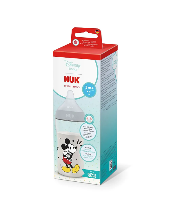 NUK Disney Mickey Mouse Perfect Match Μπιμπερό με Μαλακή Θηλή Σιλικόνης από 3 Μηνών  260ml